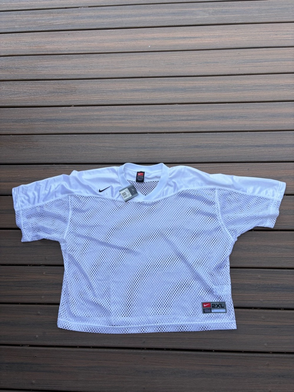 Vintage Y2K Nike Team Football White Mesh Jersey Mens 2XL Deadstock - NWT